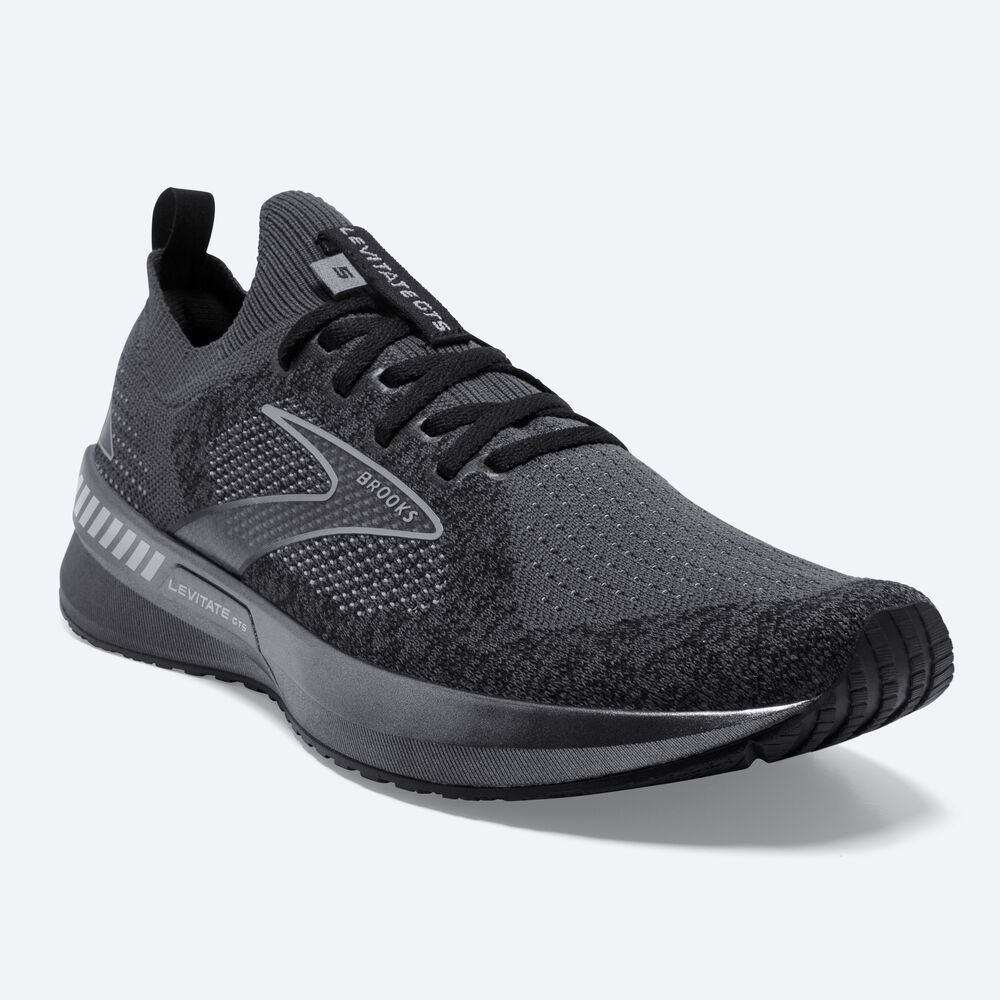 Zapatillas Running Brooks Levitate StealthFit GTS 5 Hombre Negras/Gris | CR03965