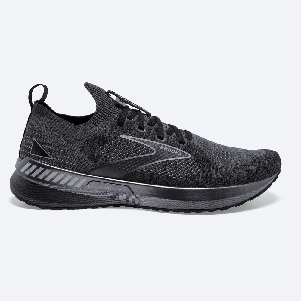 Zapatillas Running Brooks Levitate StealthFit GTS 5 Hombre Negras/Gris | CR03965