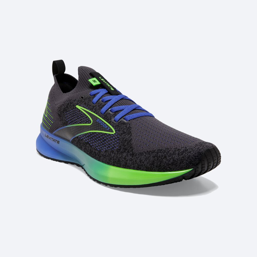 Zapatillas Running Brooks Levitate StealthFit 5 Hombre Negras/Verde/Azules | CR10365