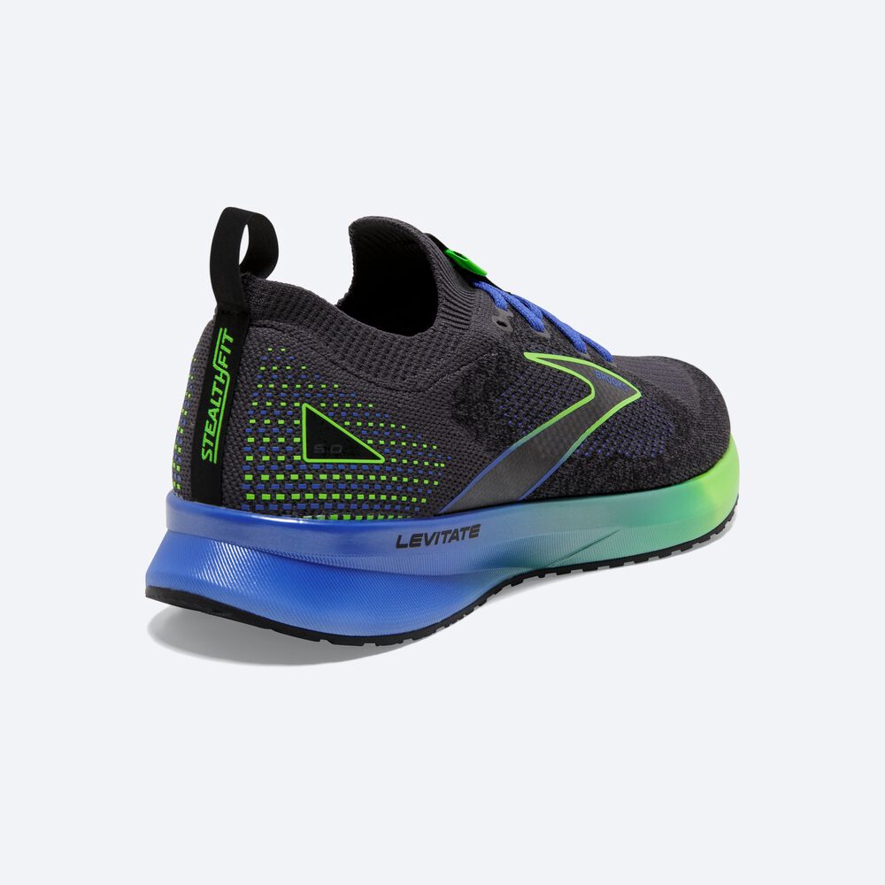 Zapatillas Running Brooks Levitate StealthFit 5 Hombre Negras/Verde/Azules | CR10365