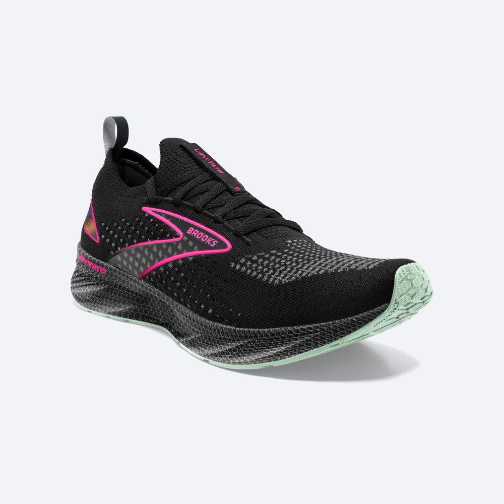 Zapatillas Running Brooks Levitate StealthFit 6 Mujer Negras/Rosas | CR17942