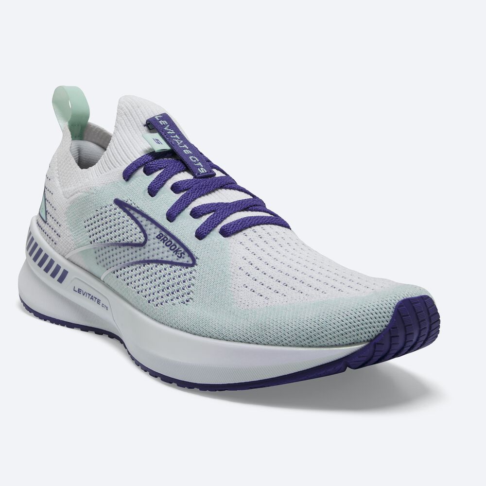 Zapatillas Running Brooks Levitate StealthFit GTS 5 Mujer Blancas/Azul Marino Azules | CR47098