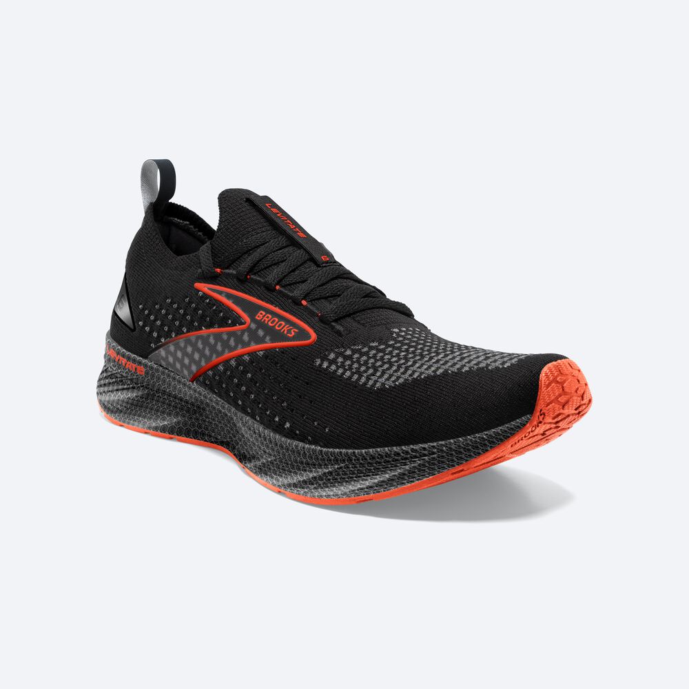 Zapatillas Running Brooks Levitate StealthFit 6 Hombre Negras/Naranjas | CR53248