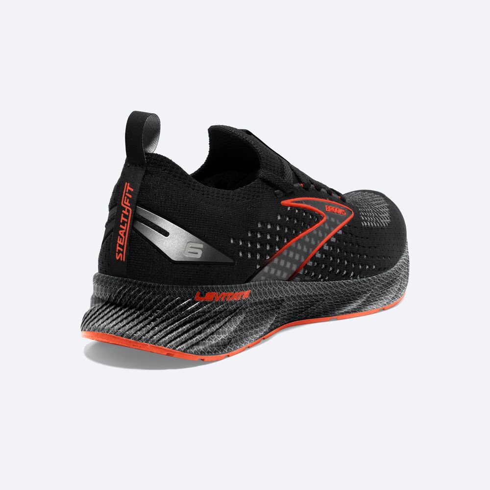 Zapatillas Running Brooks Levitate StealthFit 6 Hombre Negras/Naranjas | CR53248