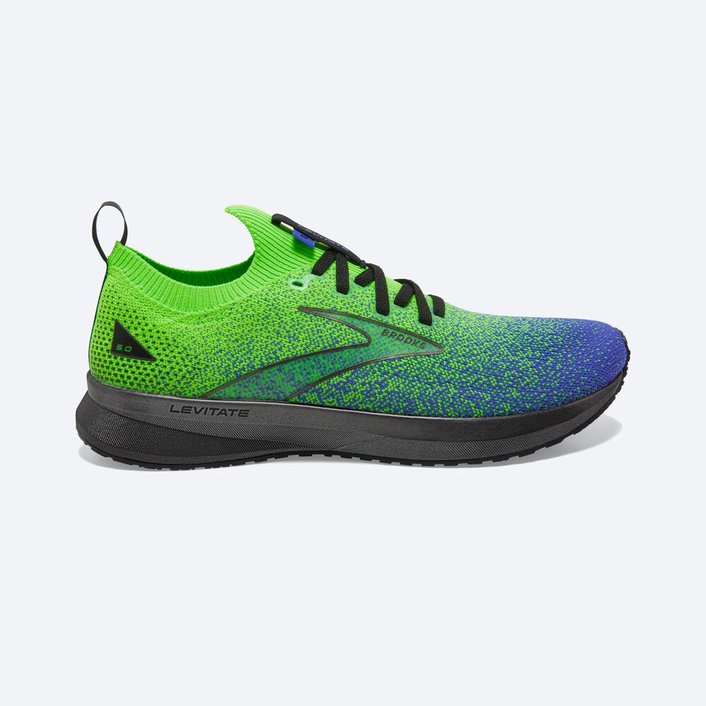 Zapatillas Running Brooks Levitate StealthFit 5 Hombre Verde/Negras/Azules | CR73018