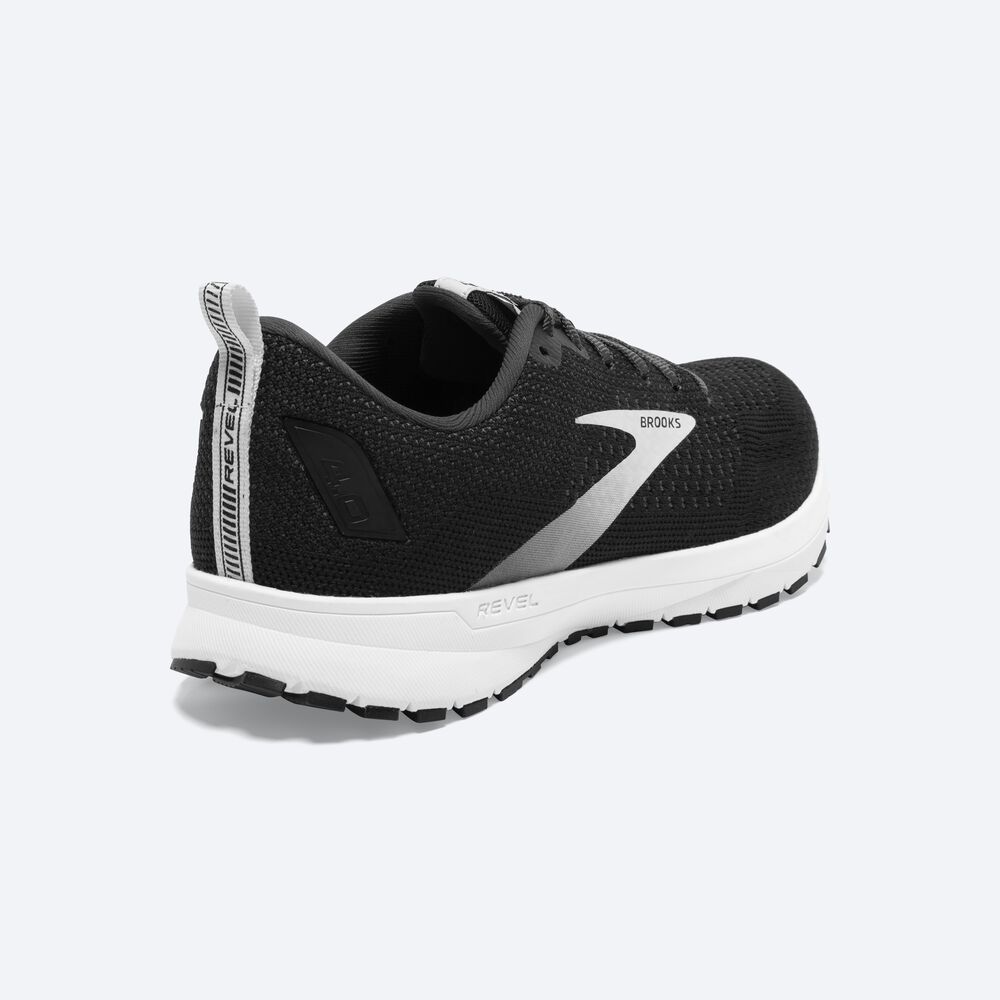 Zapatillas Running Brooks Revel 4 Hombre Negras/Plateadas | CR57168