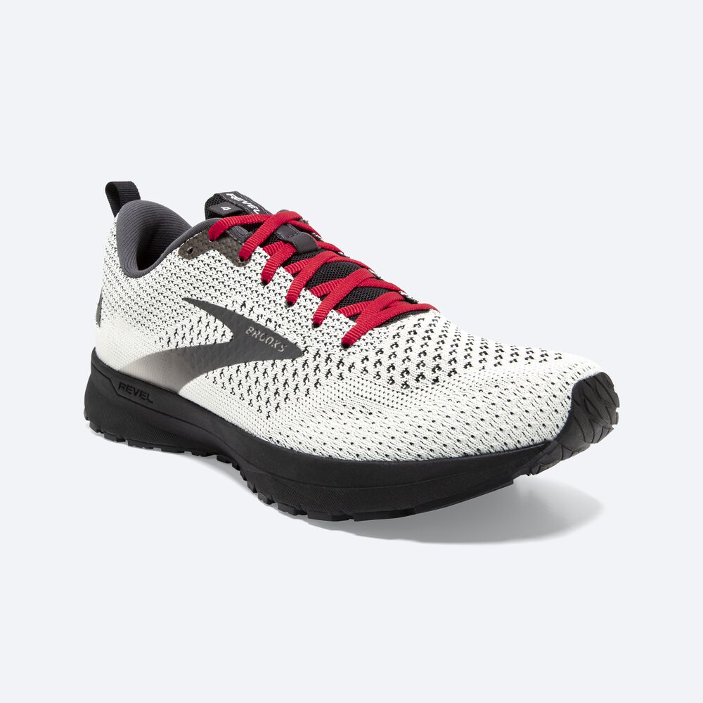 Zapatillas Running Brooks Revel 4 Hombre Blancas/Negras/Rojas | CR86902