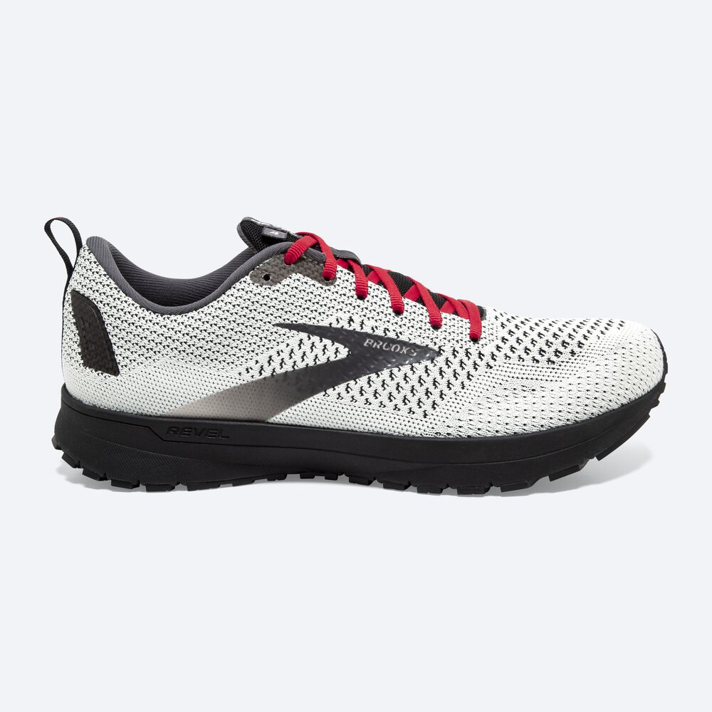 Zapatillas Running Brooks Revel 4 Hombre Blancas/Negras/Rojas | CR86902