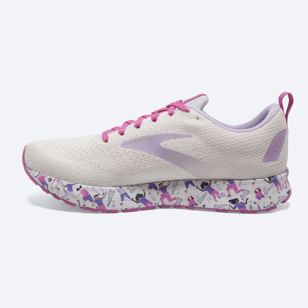 Zapatillas Running Brooks Revel 4 Mujer Blancas/Rosas | CR27510