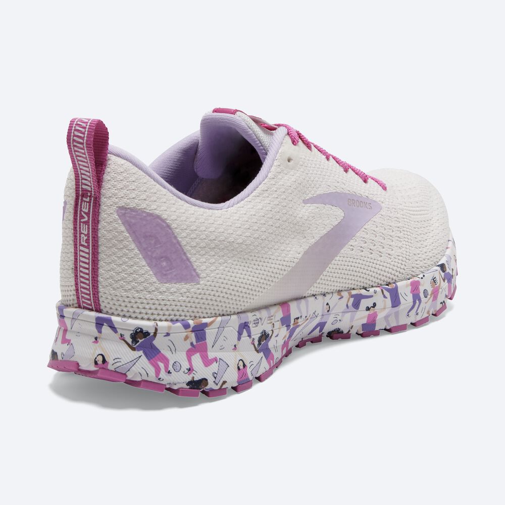 Zapatillas Running Brooks Revel 4 Mujer Blancas/Rosas | CR27510