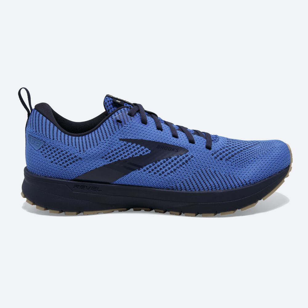 Zapatillas Running Brooks Revel 5 Hombre Azules/Azul Marino/Creme | CR34196