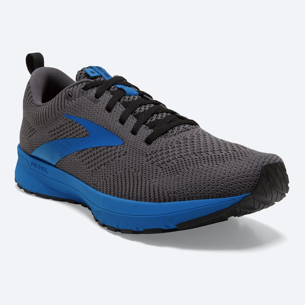 Zapatillas Running Brooks Revel 5 Hombre Negras/Gris/Azules | CR42709