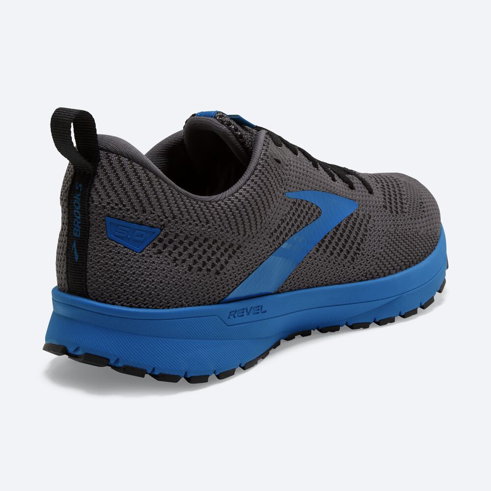 Zapatillas Running Brooks Revel 5 Hombre Negras/Gris/Azules | CR42709