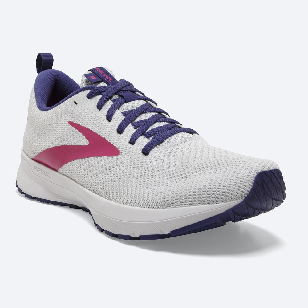 Zapatillas Running Brooks Revel 5 Mujer Blancas/Azul Marino/Rosas | CR24317