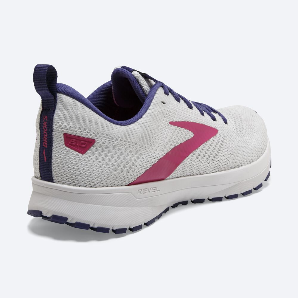 Zapatillas Running Brooks Revel 5 Mujer Blancas/Azul Marino/Rosas | CR24317