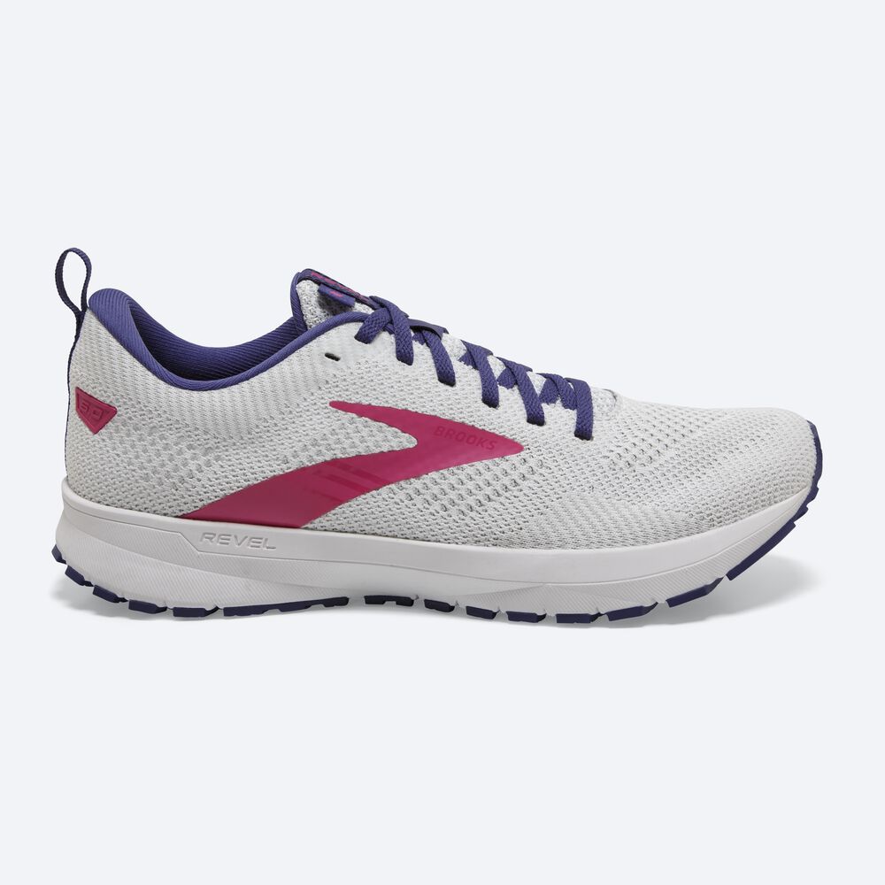 Zapatillas Running Brooks Revel 5 Mujer Blancas/Azul Marino/Rosas | CR24317