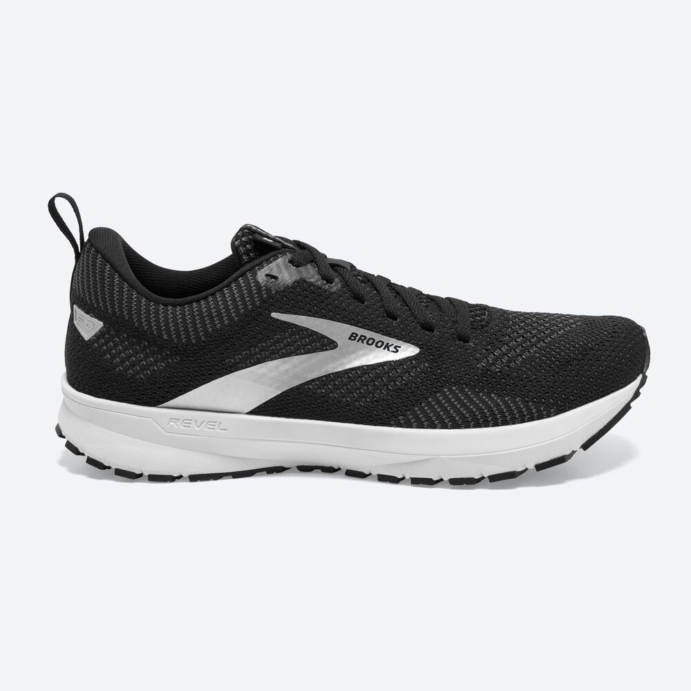 Zapatillas Running Brooks Revel 5 Mujer Negras/Metal/Blancas | CR38095