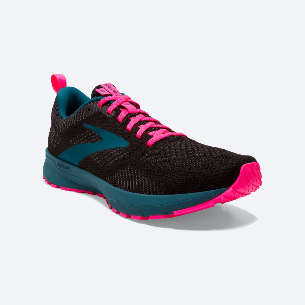 Zapatillas Running Brooks Revel 5 Mujer Negras/Azules/Rosas | CR95723