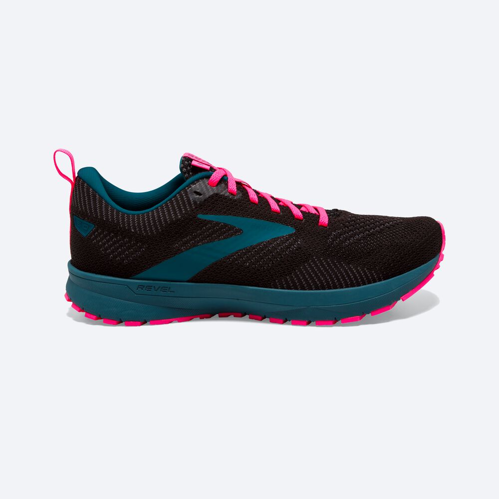 Zapatillas Running Brooks Revel 5 Mujer Negras/Azules/Rosas | CR95723