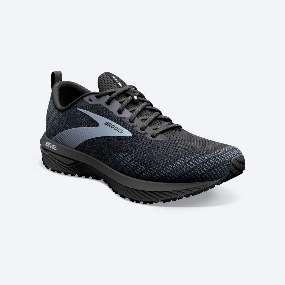 Zapatillas Running Brooks Revel 6 Hombre Negras/Gris | CR19723