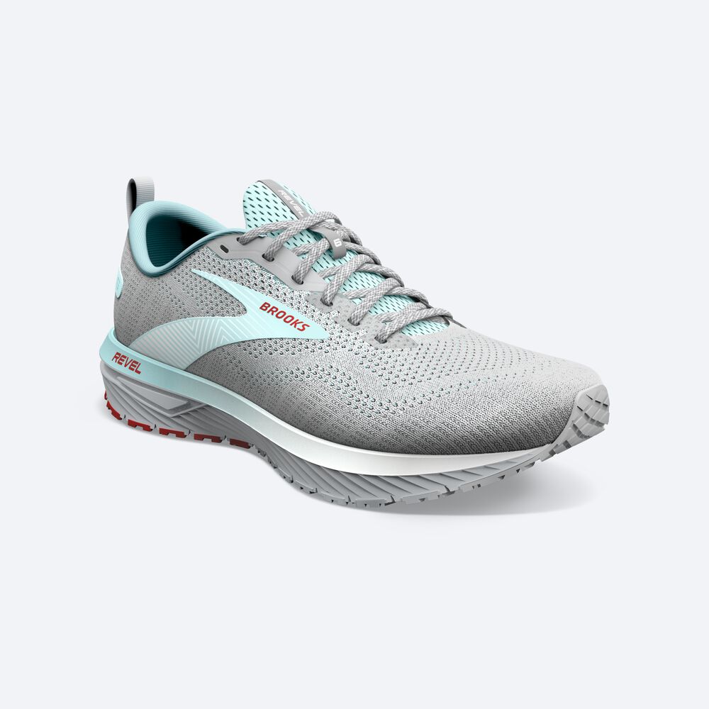 Zapatillas Running Brooks Revel 6 Mujer Gris/Azules | CR45637