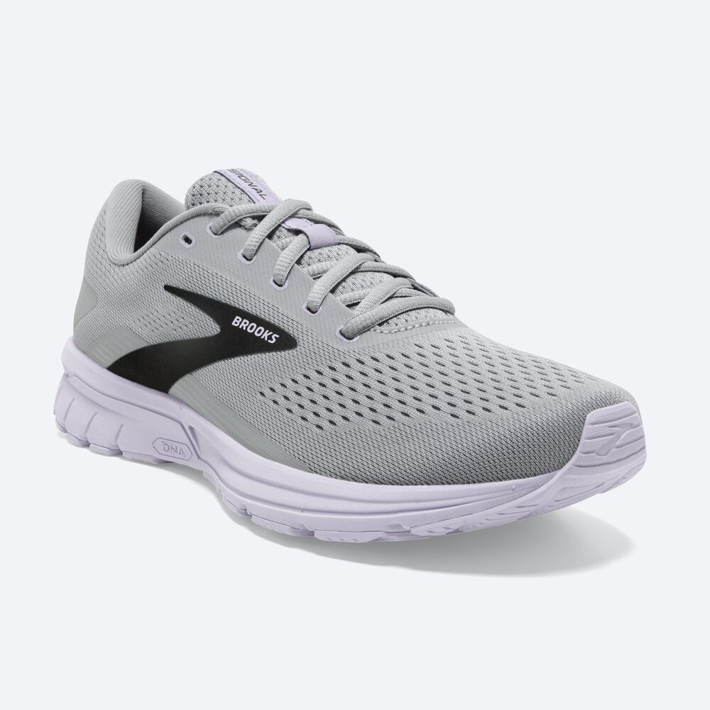 Zapatillas Running Brooks Signal 3 Mujer Gris/Lavanda Azules/Metal Negras | CR56214