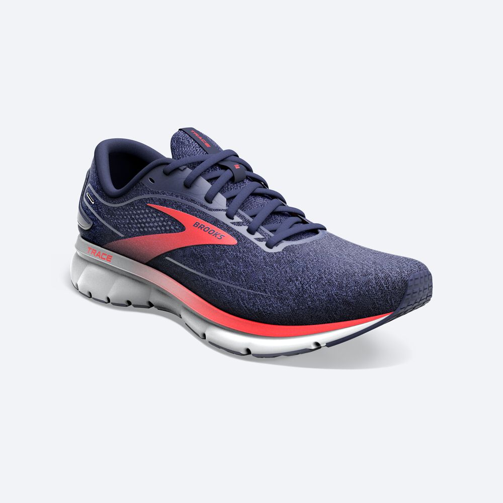 Zapatillas Running Brooks Trace 2 Hombre Azul Marino/Gris/Rojas | CR84593