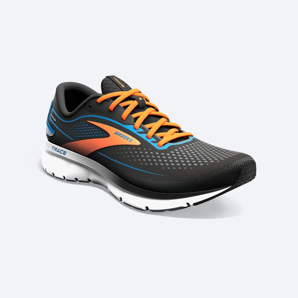 Zapatillas Running Brooks Trace 2 Hombre Negras/Azules/Naranjas | CR96281