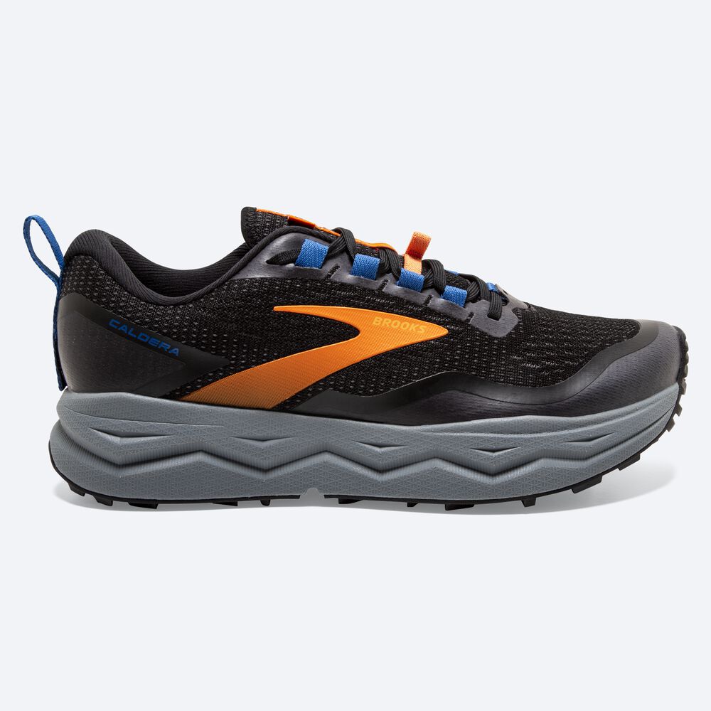 Zapatillas Trail Brooks Caldera 5 Hombre Negras/Naranjas/Azules | CR69812