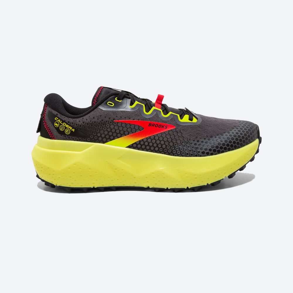 Zapatillas Trail Brooks Caldera 6 Hombre Negras/Rojas/Amarillo | CR79481