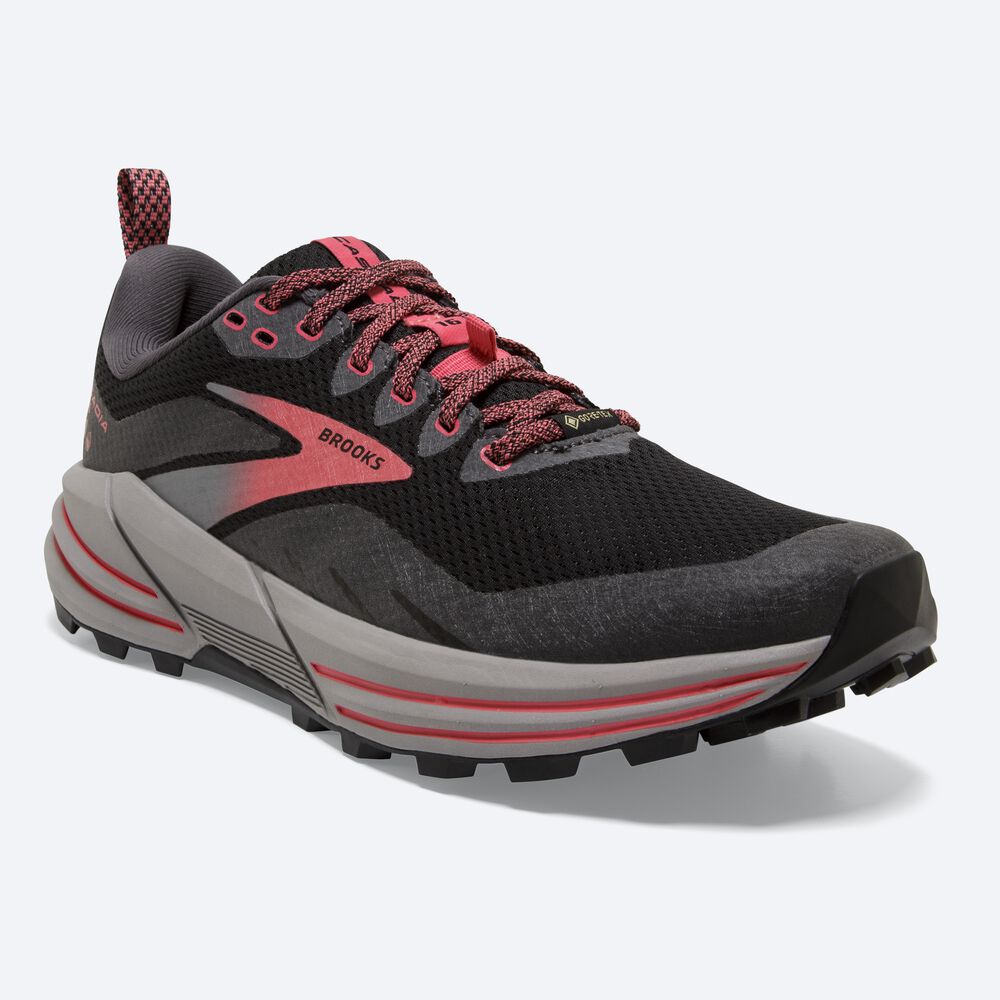 Zapatillas Trail Brooks Cascadia 16 GTX Mujer Negras/Coral | CR31786