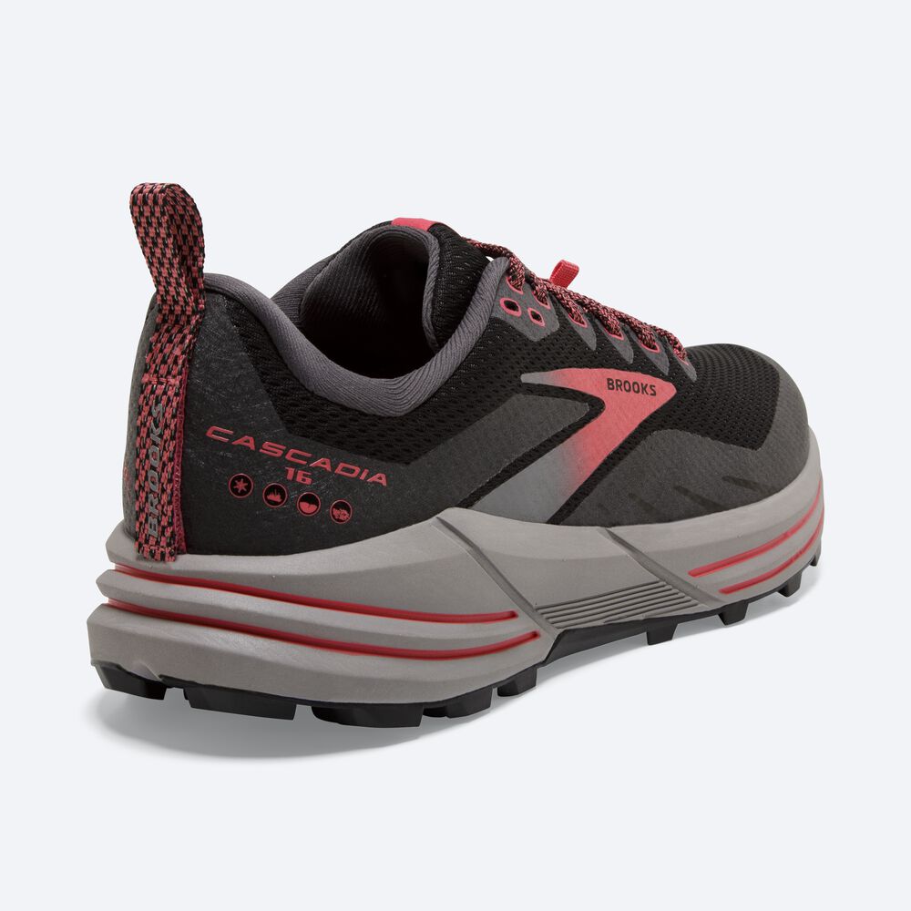 Zapatillas Trail Brooks Cascadia 16 GTX Mujer Negras/Coral | CR31786