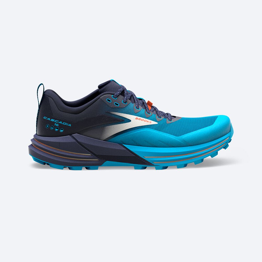 Zapatillas Trail Brooks Cascadia 16 Hombre Azul Marino/Azules | CR37295