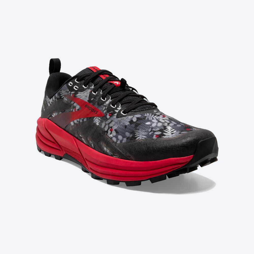 Zapatillas Trail Brooks Cascadia 16 Hombre Negras/Gris/Rojas | CR38415