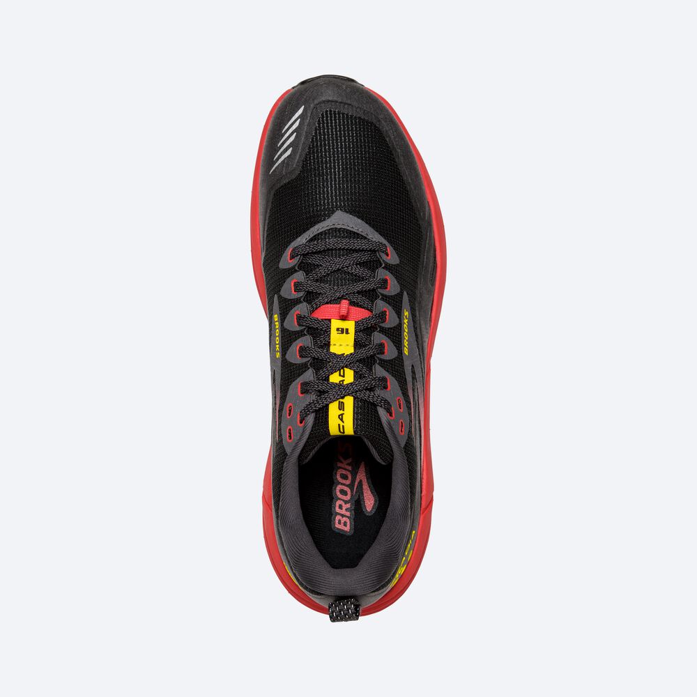 Zapatillas Trail Brooks Cascadia 16 Hombre Negras/Rojas/Amarillo | CR53428