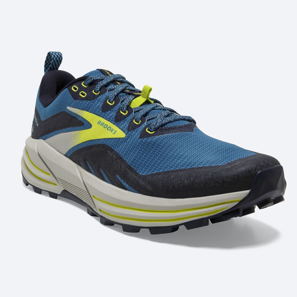 Zapatillas Trail Brooks Cascadia 16 Hombre Azules/Azul Marino/Verde Claro | CR70512