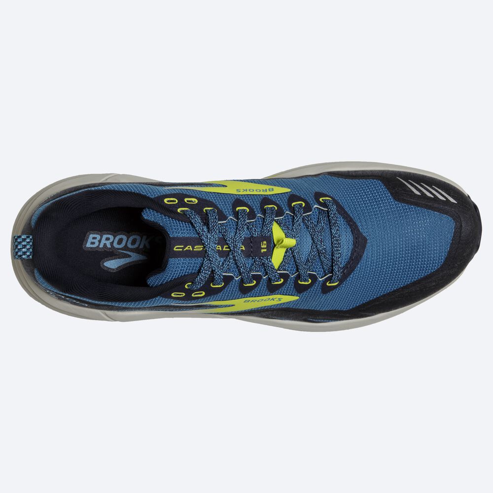 Zapatillas Trail Brooks Cascadia 16 Hombre Azules/Azul Marino/Verde Claro | CR70512