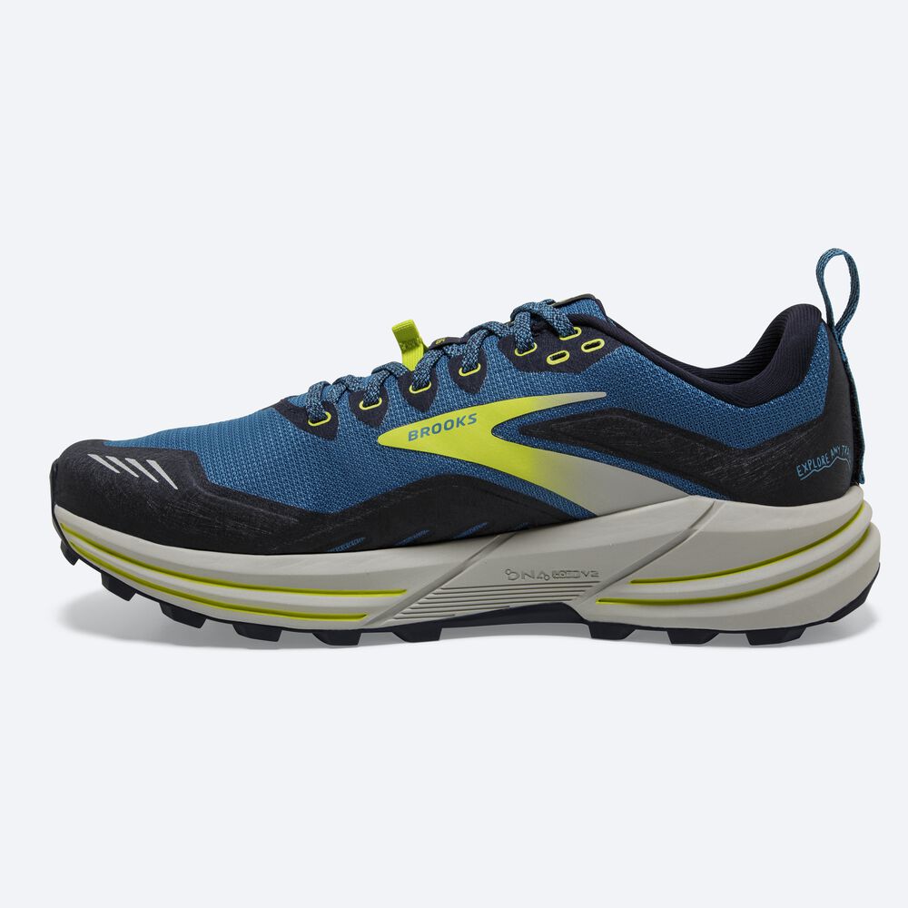 Zapatillas Trail Brooks Cascadia 16 Hombre Azules/Azul Marino/Verde Claro | CR70512