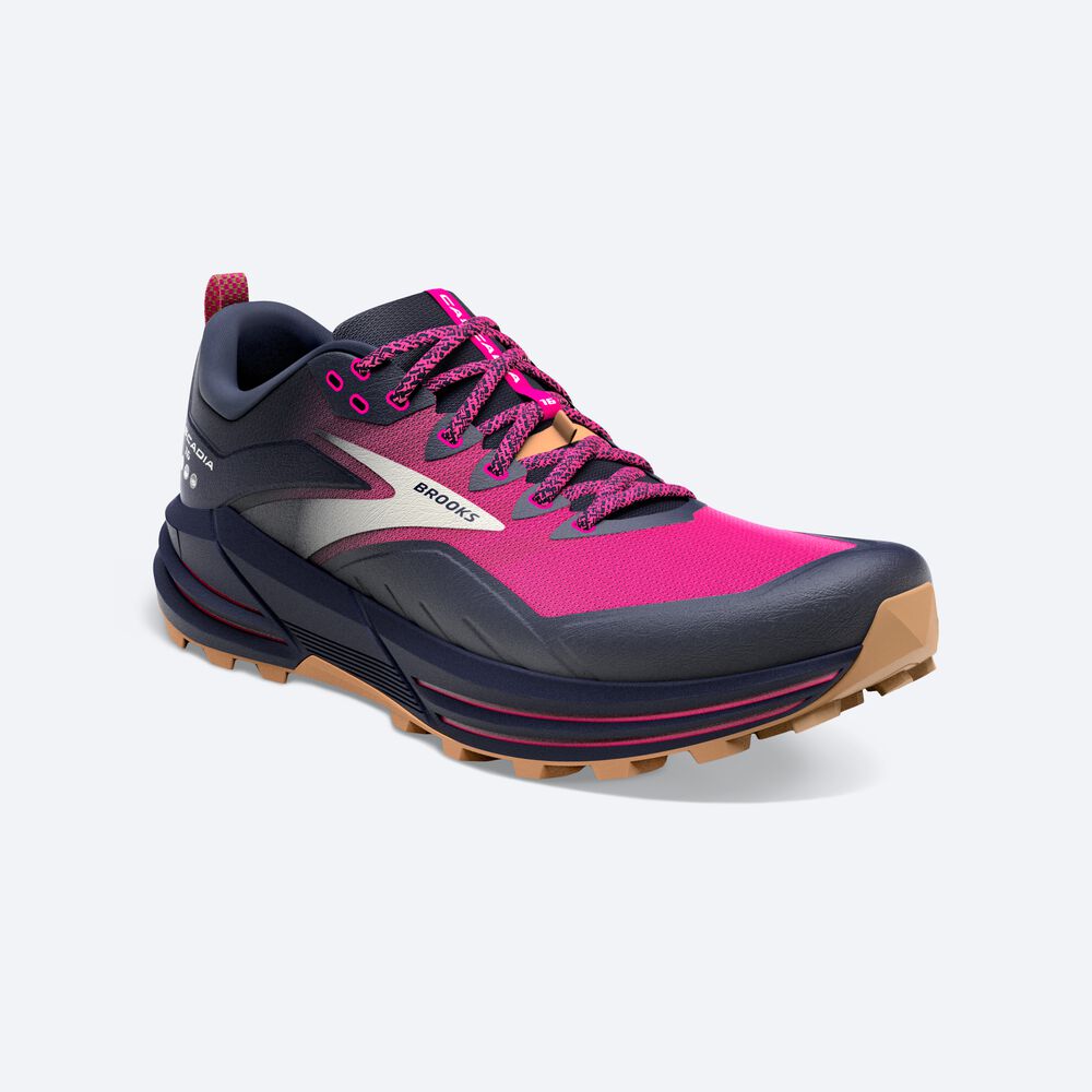 Zapatillas Trail Brooks Cascadia 16 Mujer Azul Marino/Rosas | CR18942