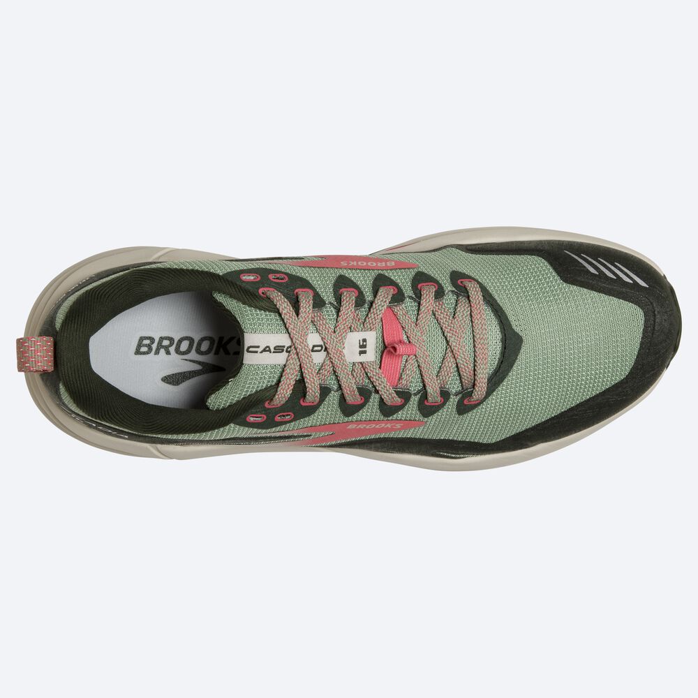 Zapatillas Trail Brooks Cascadia 16 Mujer Verde/Coral | CR62753