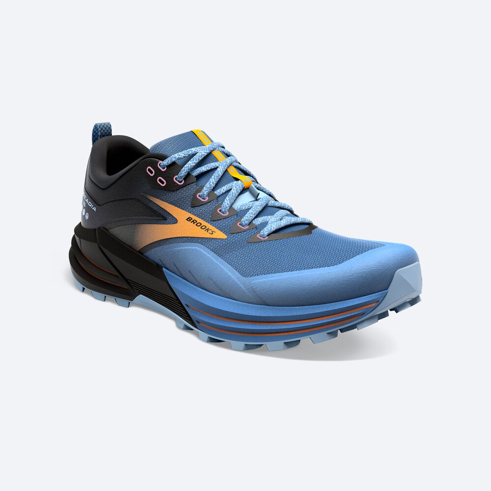 Zapatillas Trail Brooks Cascadia 16 Mujer Azules/Negras/Amarillo | CR97531