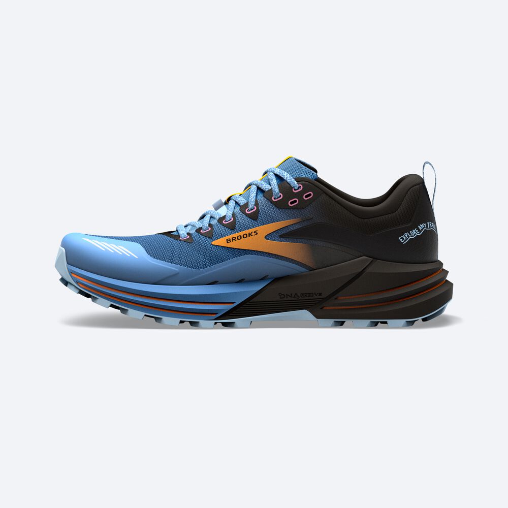 Zapatillas Trail Brooks Cascadia 16 Mujer Azules/Negras/Amarillo | CR97531