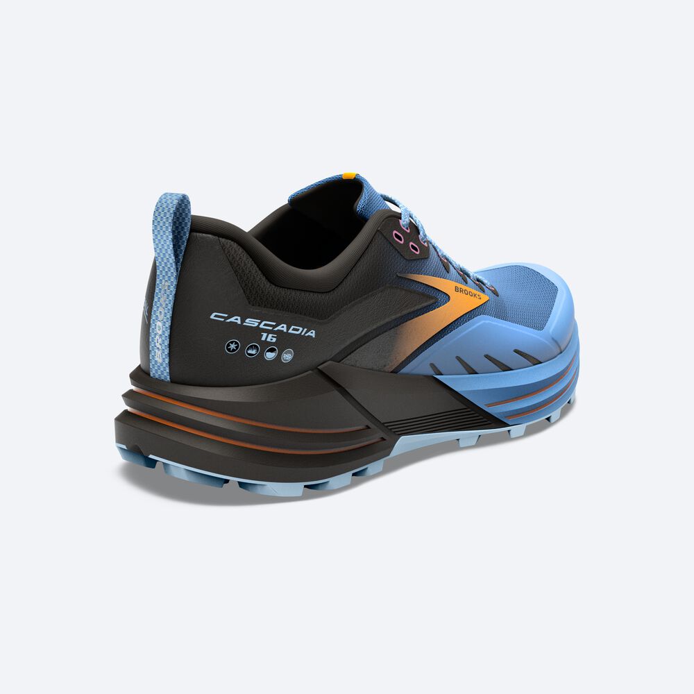 Zapatillas Trail Brooks Cascadia 16 Mujer Azules/Negras/Amarillo | CR97531