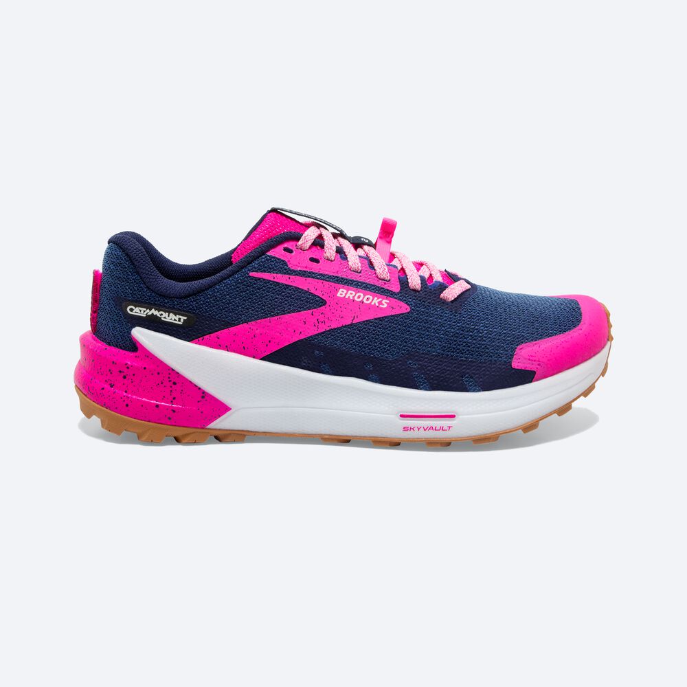 Zapatillas Trail Brooks Catamount 2 Mujer Azul Marino/Rosas | CR65071