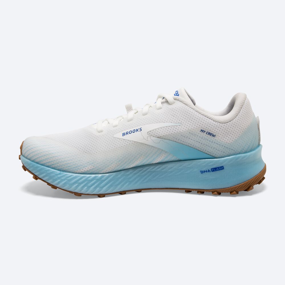 Zapatillas Trail Brooks Catamount Hombre Blancas/Turquesa Claro/Azules | CR03796