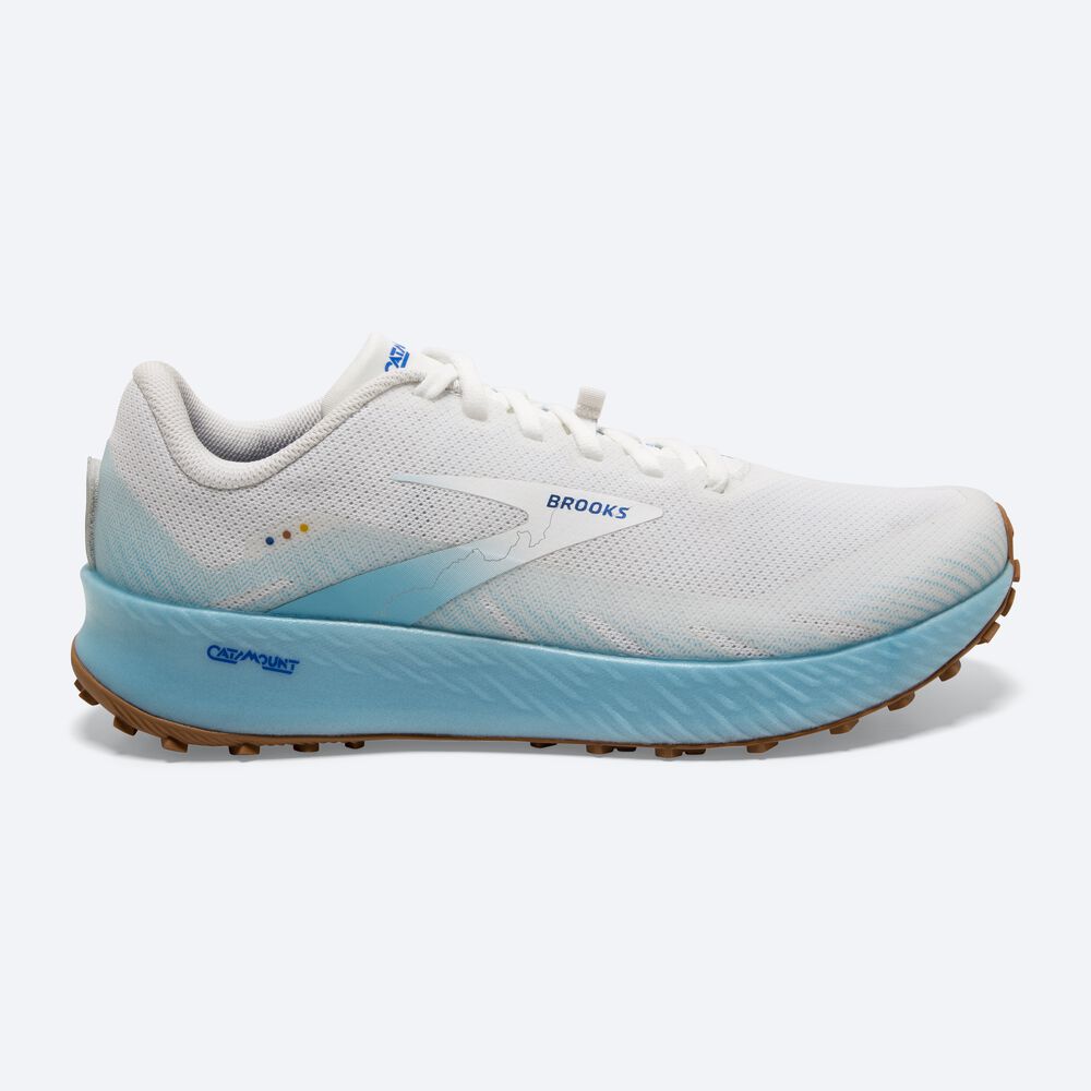 Zapatillas Trail Brooks Catamount Hombre Blancas/Turquesa Claro/Azules | CR03796