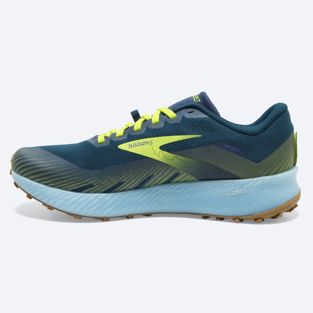 Zapatillas Trail Brooks Catamount Hombre Azules/Verde Claro | CR25193