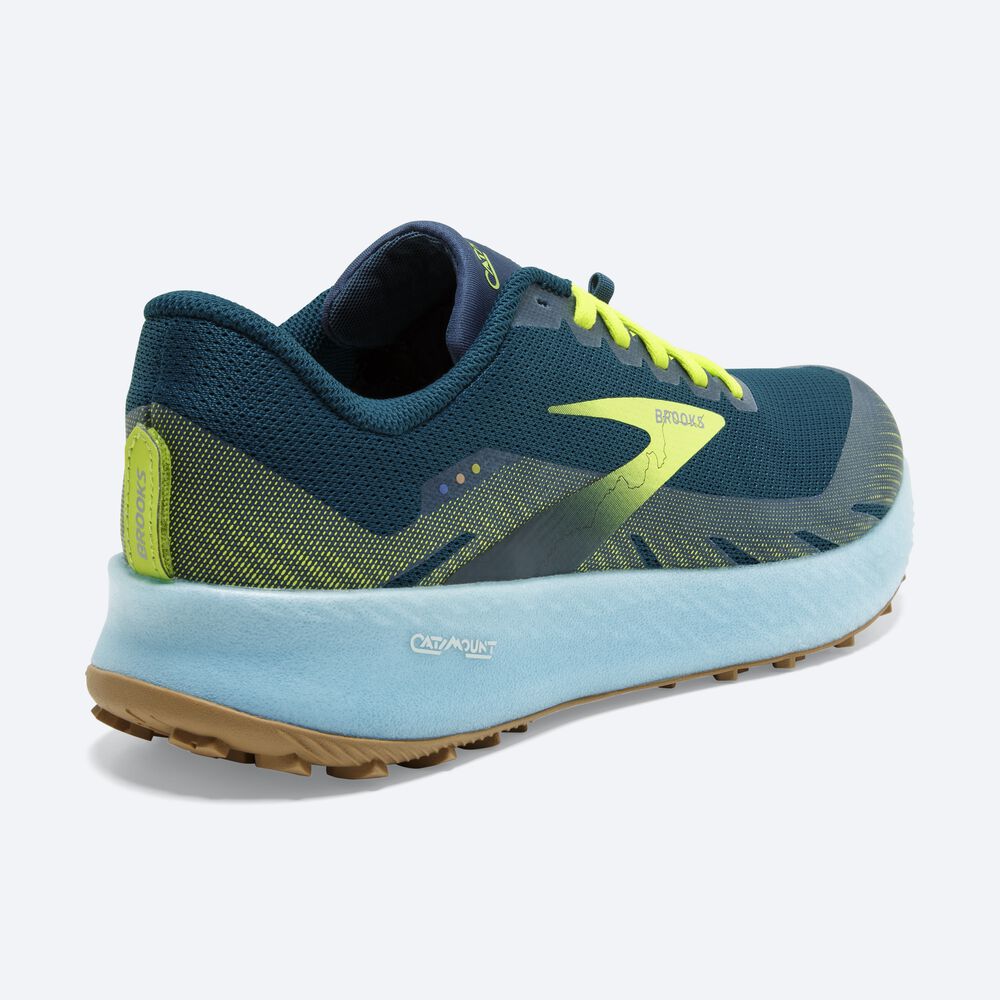 Zapatillas Trail Brooks Catamount Hombre Azules/Verde Claro | CR25193