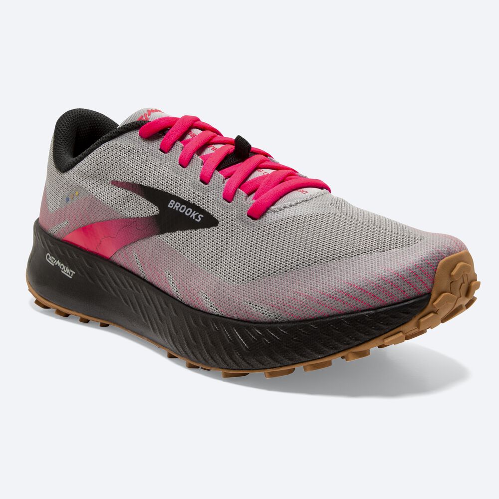 Zapatillas Trail Brooks Catamount Mujer Gris/Rosas/Negras | CR50321