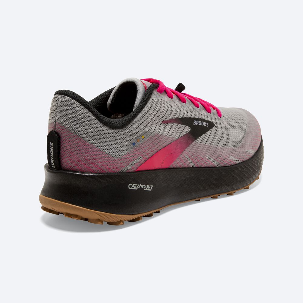 Zapatillas Trail Brooks Catamount Mujer Gris/Rosas/Negras | CR50321